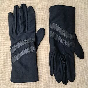 Vntg 90s Leggs Sheer Energy Spandex Faux Leather Driving Gloves